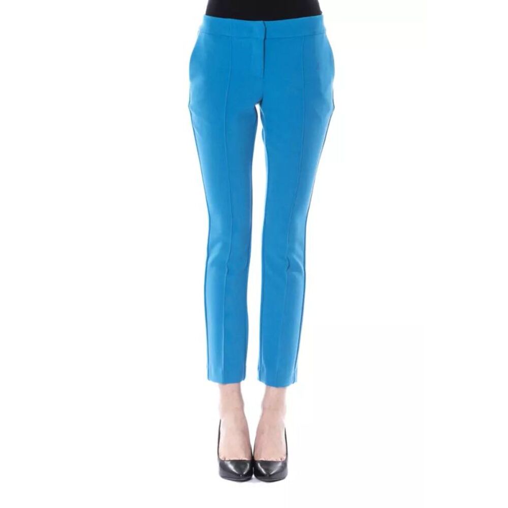 BYBLOS Light Blue Polyester Women Skinny Women's Pant